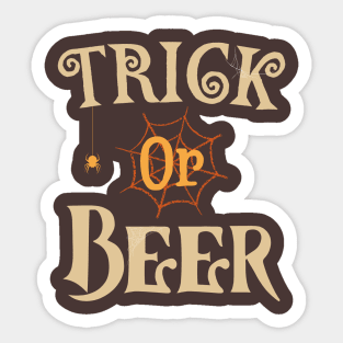 trick or beer halloween parody Sticker